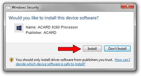 ACARD ACARD 6280 Processor setup file 2070650