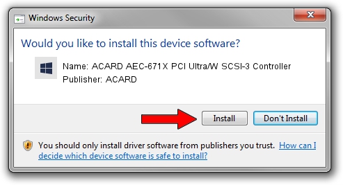 ACARD ACARD AEC-671X PCI Ultra/W SCSI-3 Controller setup file 1323209