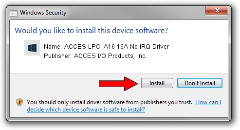 ACCES I/O Products, Inc. ACCES LPCI-A16-16A No IRQ Driver setup file 1251539