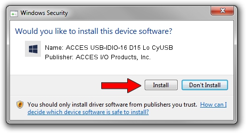 ACCES I/O Products, Inc. ACCES USB-IDIO-16 D15 Lo CyUSB driver installation 3679377