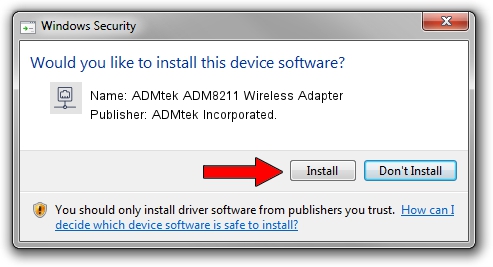 ADMtek Incorporated. ADMtek ADM8211 Wireless Adapter setup file 954878