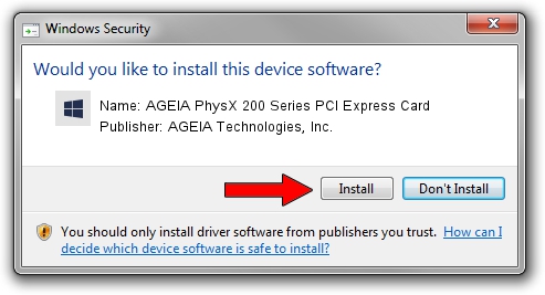 AGEIA Technologies, Inc. AGEIA PhysX 200 Series PCI Express Card setup file 113498