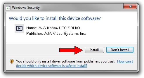 AJA Video Systems Inc. AJA Kona4 UFC SDI I/O driver installation 112050