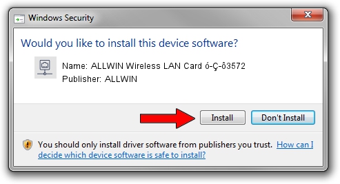 ALLWIN ALLWIN Wireless LAN Card ó-Ç-ô3572 driver installation 3648743