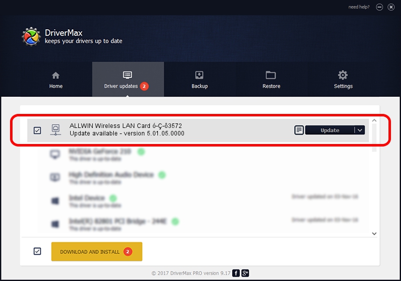 ALLWIN ALLWIN Wireless LAN Card ó-Ç-ô3572 driver setup 2248130 using DriverMax