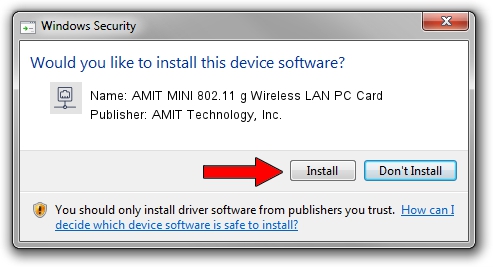 AMIT Technology, Inc. AMIT MINI 802.11 g Wireless LAN PC Card setup file 68801