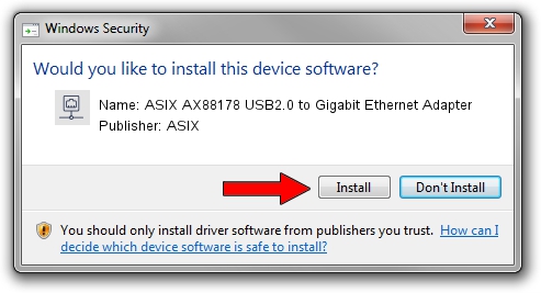 ASIX ASIX AX88178 USB2.0 to Gigabit Ethernet Adapter driver installation 1107134