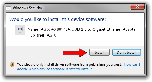 ASIX ASIX AX88178A USB 2.0 to Gigabit Ethernet Adapter driver installation 1074586