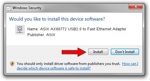 ASIX ASIX AX88772 USB2.0 to Fast Ethernet Adapter driver download 1081054