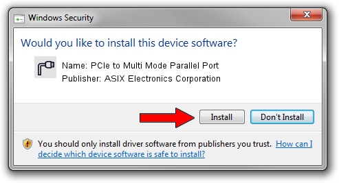 ASIX Electronics Corporation PCIe to Multi Mode Parallel Port setup file 1414174