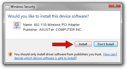 ASUSTeK COMPUTER INC. 802.11G Wireless PCI Adapter driver installation 2672546