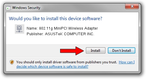 ASUSTeK COMPUTER INC. 802.11g MiniPCI Wireless Adapter setup file 2672548