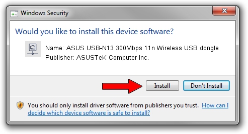 ASUSTeK Computer Inc. ASUS USB-N13 300Mbps 11n Wireless USB dongle setup file 246307