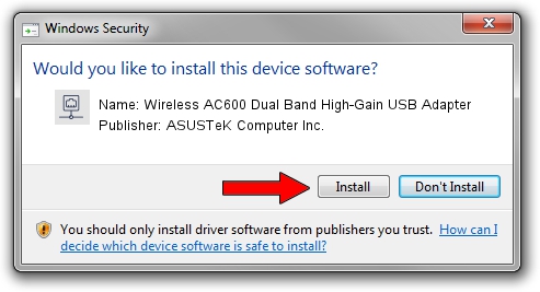 ASUSTeK Computer Inc. Wireless AC600 Dual Band High-Gain USB Adapter driver installation 4455932