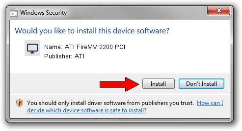 ATI ATI FireMV 2200 PCI driver installation 2021777