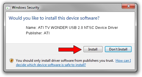 ATI ATI TV WONDER USB 2.0 NTSC Device Driver driver installation 1501179