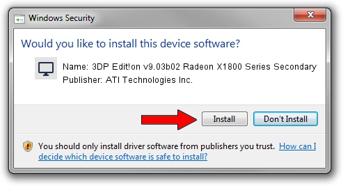 ATI Technologies Inc. 3DP Edit!on v9.03b02 Radeon X1800 Series Secondary driver download 1015071