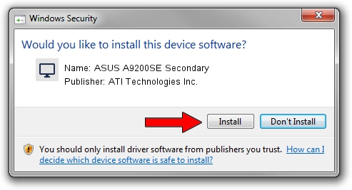 ATI Technologies Inc. ASUS A9200SE Secondary driver installation 929145