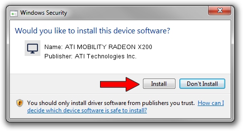 ATI Technologies Inc. ATI MOBILITY RADEON X200 driver download 1312144