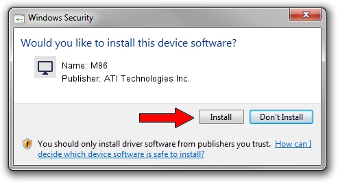 ATI Technologies Inc. M86 driver installation 1001506