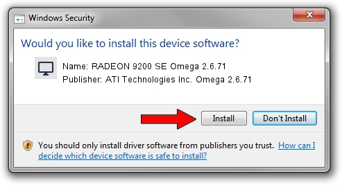 ATI Technologies Inc. Omega 2.6.71 RADEON 9200 SE Omega 2.6.71 setup file 918762