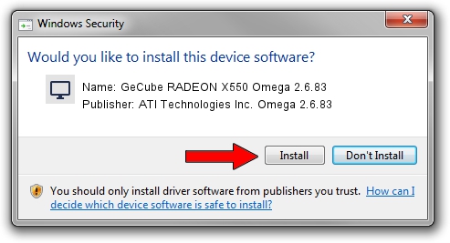 ATI Technologies Inc. Omega 2.6.83 GeCube RADEON X550 Omega 2.6.83 setup file 1882468