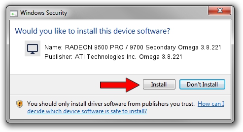 ATI Technologies Inc. Omega 3.8.221 RADEON 9500 PRO / 9700 Secondary Omega 3.8.221 driver installation 1012808