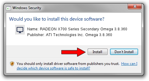 ATI Technologies Inc. Omega 3.8.360 RADEON X700 Series Secondary Omega 3.8.360 setup file 1179366