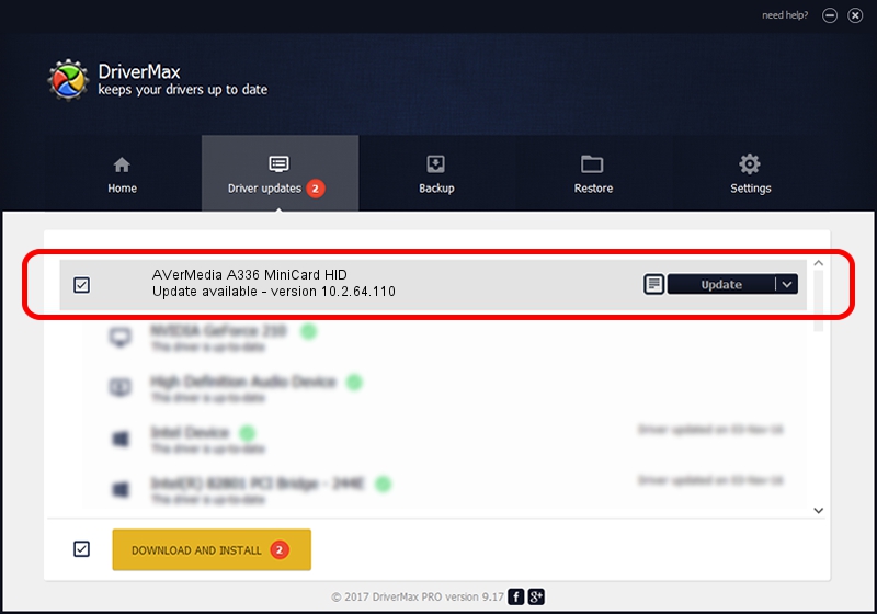 AVerMedia TECHNOLOGIES, Inc. AVerMedia A336 MiniCard HID driver update 4316603 using DriverMax