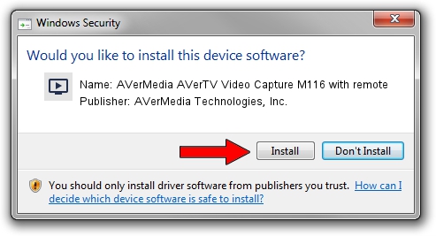 AVerMedia Technologies, Inc. AVerMedia AVerTV Video Capture M116 with remote driver installation 2132221