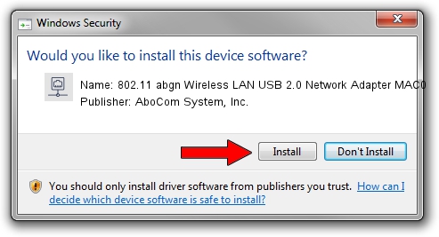 AboCom System, Inc. 802.11 abgn Wireless LAN USB 2.0 Network Adapter MAC0 driver installation 4478742