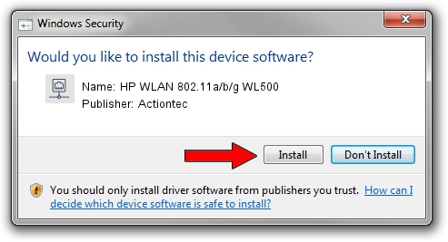 Actiontec HP WLAN 802.11a/b/g WL500 driver installation 1175504