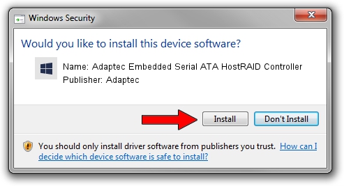 Adaptec Adaptec Embedded Serial ATA HostRAID Controller driver installation 1851208