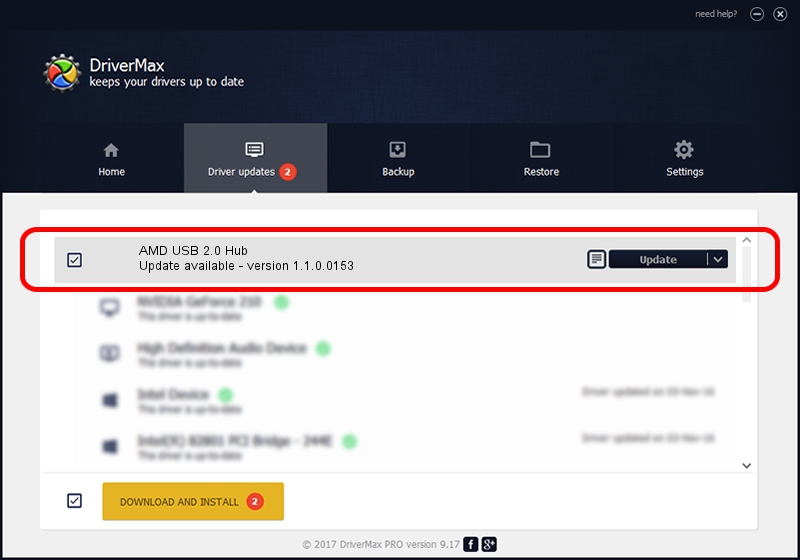 Advanced Micro Devices AMD USB 2.0 Hub driver update 392411 using DriverMax