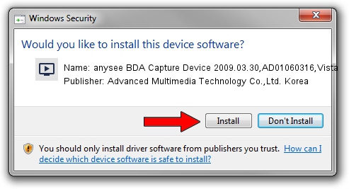 Advanced Multimedia Technology Co.,Ltd. Korea anysee BDA Capture Device 2009.03.30,AD01060316,Vista setup file 1162198