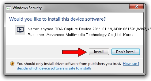 Advanced Multimedia Technology Co.,Ltd. Korea anysee BDA Capture Device 2011.01.19,AD01061591,Win7,x64 driver installation 2000201