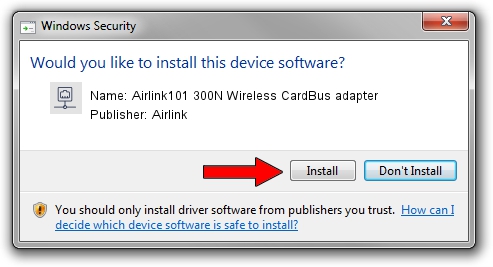 Airlink Airlink101 300N Wireless CardBus adapter setup file 1637043