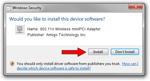 Amigo Technology Inc. 802.11n Wireless miniPCI Adapter setup file 3718225