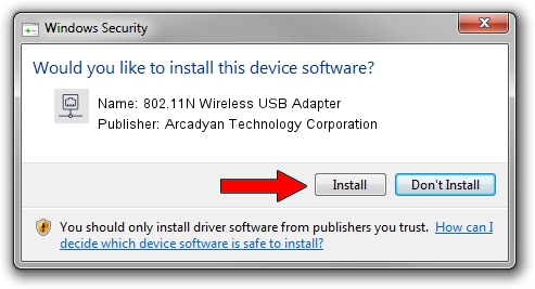 Arcadyan Technology Corporation 802.11N Wireless USB Adapter setup file 1955888