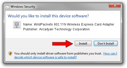 Arcadyan Technology Corporation WildPackets 802.11N Wireless Express Card Adapter setup file 2017947