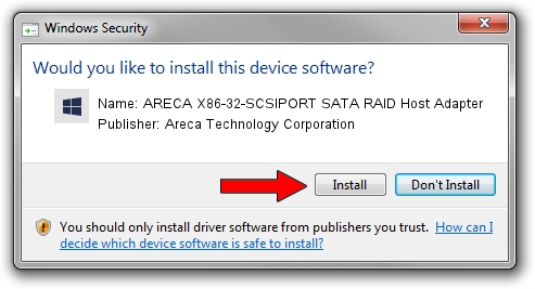 Areca Technology Corporation ARECA X86-32-SCSIPORT SATA RAID Host Adapter driver installation 1196801