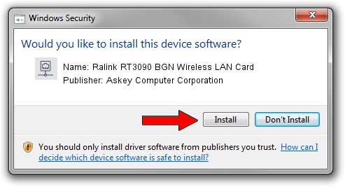 Askey Computer Corporation Ralink RT3090 BGN Wireless LAN Card driver installation 1624006