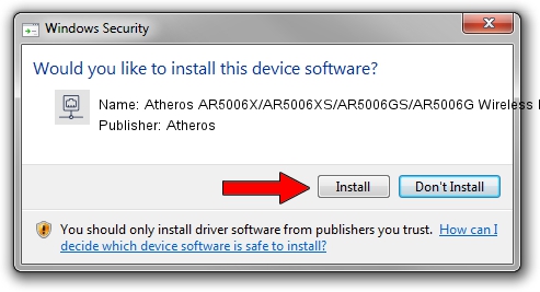 Atheros Atheros AR5006X/AR5006XS/AR5006GS/AR5006G Wireless Network Adapter driver installation 1531688