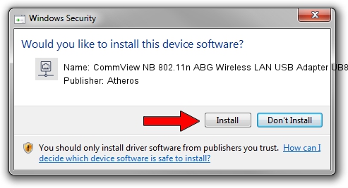 Atheros CommView NB 802.11n ABG Wireless LAN USB Adapter UB82 driver installation 1573394