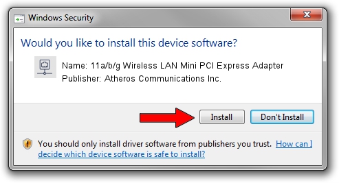 Atheros Communications Inc. 11a/b/g Wireless LAN Mini PCI Express Adapter setup file 3541447