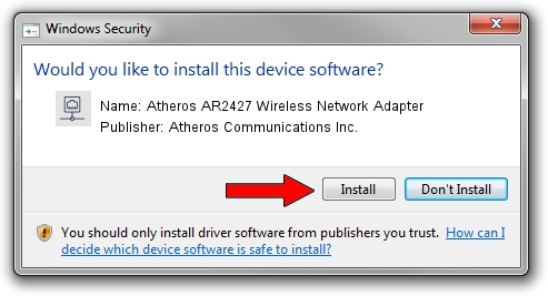 Atheros Communications Inc. Atheros AR2427 Wireless Network Adapter driver installation 2134663