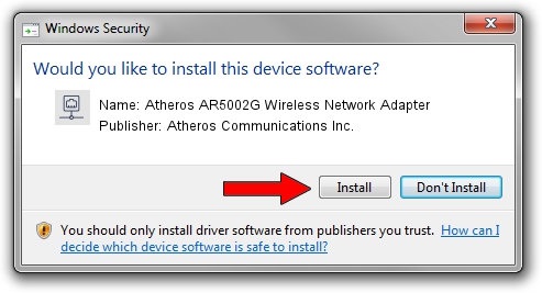 Atheros Communications Inc. Atheros AR5002G Wireless Network Adapter driver download 3541026
