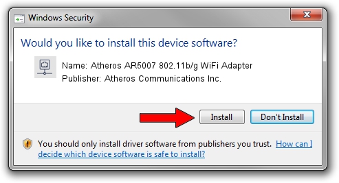 Atheros Communications Inc. Atheros AR5007 802.11b/g WiFi Adapter driver download 1155410