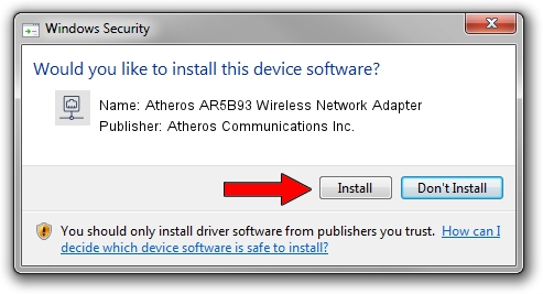 Atheros Communications Inc. Atheros AR5B93 Wireless Network Adapter driver download 3541300