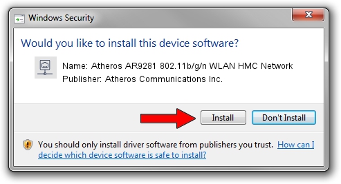 Atheros Communications Inc. Atheros AR9281 802.11b/g/n WLAN HMC Network driver installation 1155470